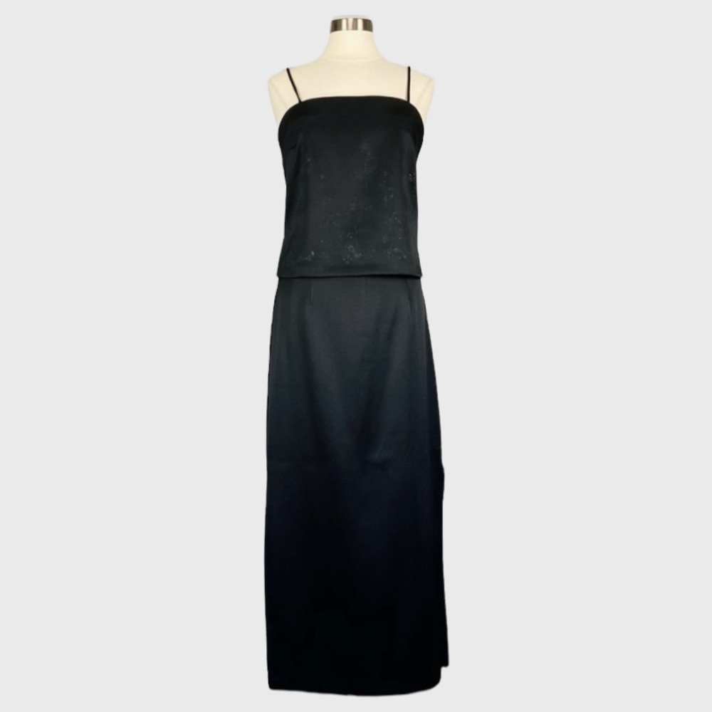 Byer Too Womens Black Two Piece Long Formal Dress Sleeveless size 13 Juniors